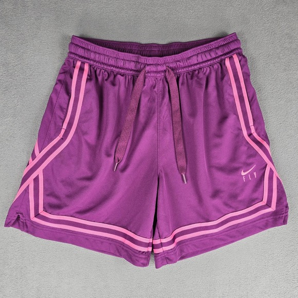 Nike Dri-FIT Fly Shorts Womens Medium Purple Pink Athletic Running DH7325-503 - Picture 1 of 10